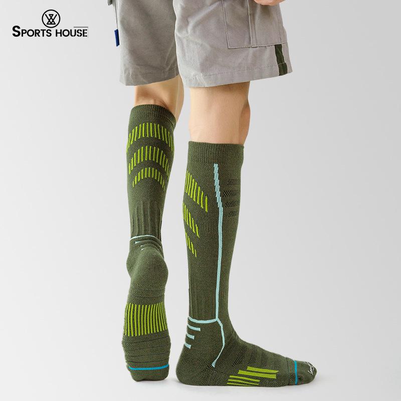 Sport'sHouse Men's Thick Wool High Tube Ski Socks with Terry Bottom