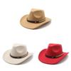 Punk Wool Felt Hat With Wide Brim And Sun Protection For Men And Women In Fall Winter