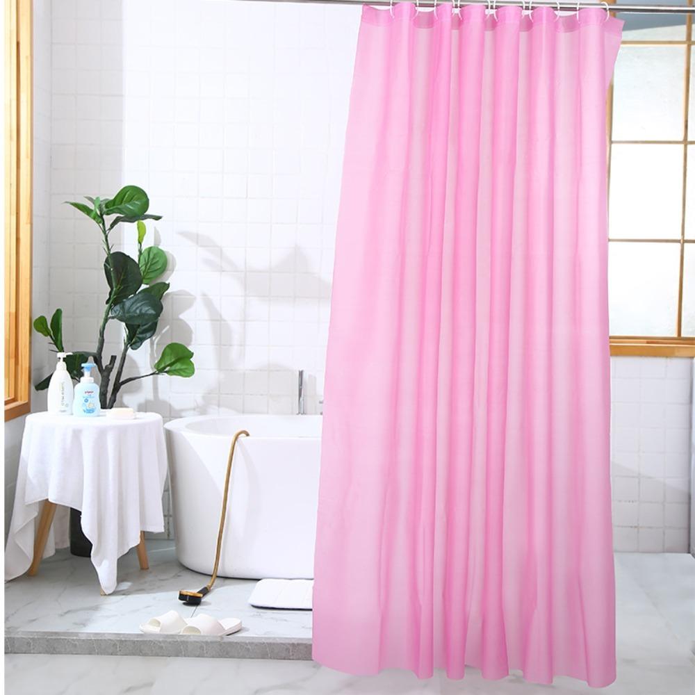 1PC PEVA Waterproof Shower Curtain Thickened Solid Color No Holes Bathroom Privacy Partition Bath Curtain Bathroom Curtain