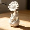 Mini White Flower Decor 3D Printed Sunflower Ornament Nordic Style Matte Desk Decor Artistic Sculpture Aesthetic Table Shelf Decoration Minimalist