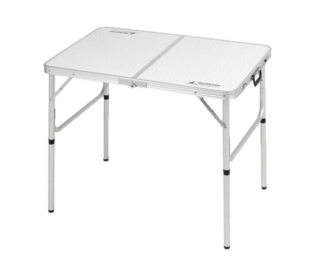 Captain Stag Laforet UC-511 Outdoor Table, Aluminum, Two-Way Table with Adjuster, Small, 90 X 60 Cm