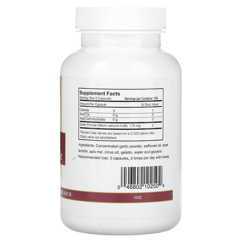 Allirich, Knoblauch ohne Geschmack, 200 Kapseln (85 mg/Kapsel)