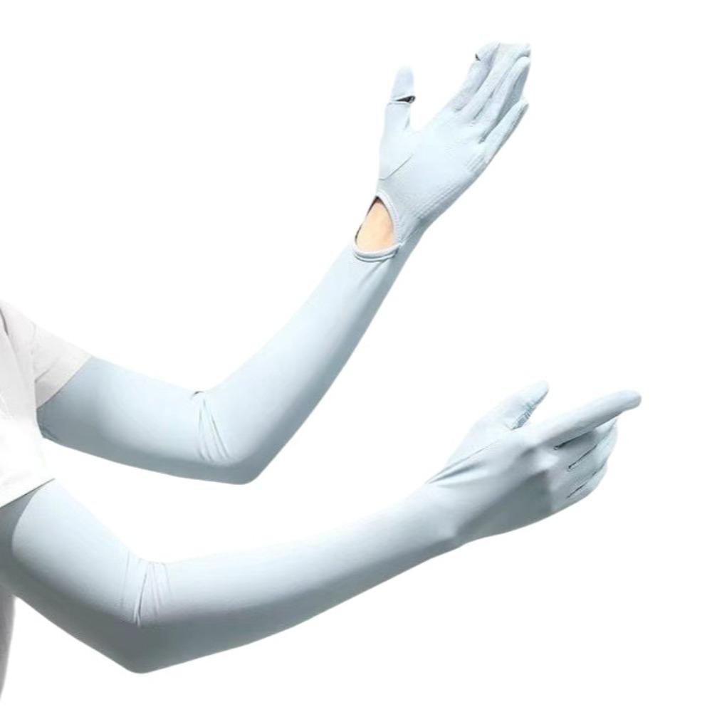 Non-slip Ice Silk Arm Sleeve Sun Protection Sunscreen Sleeve Gloves Thin Long Sleeve  Riding