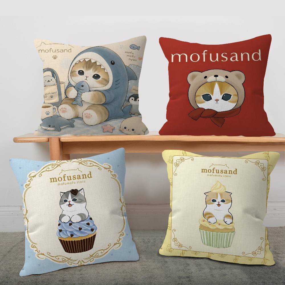 M-Mofusand-Cat Pillow Cover for Bedroom Room and Living Room Sofa Decorative Cushion Cover