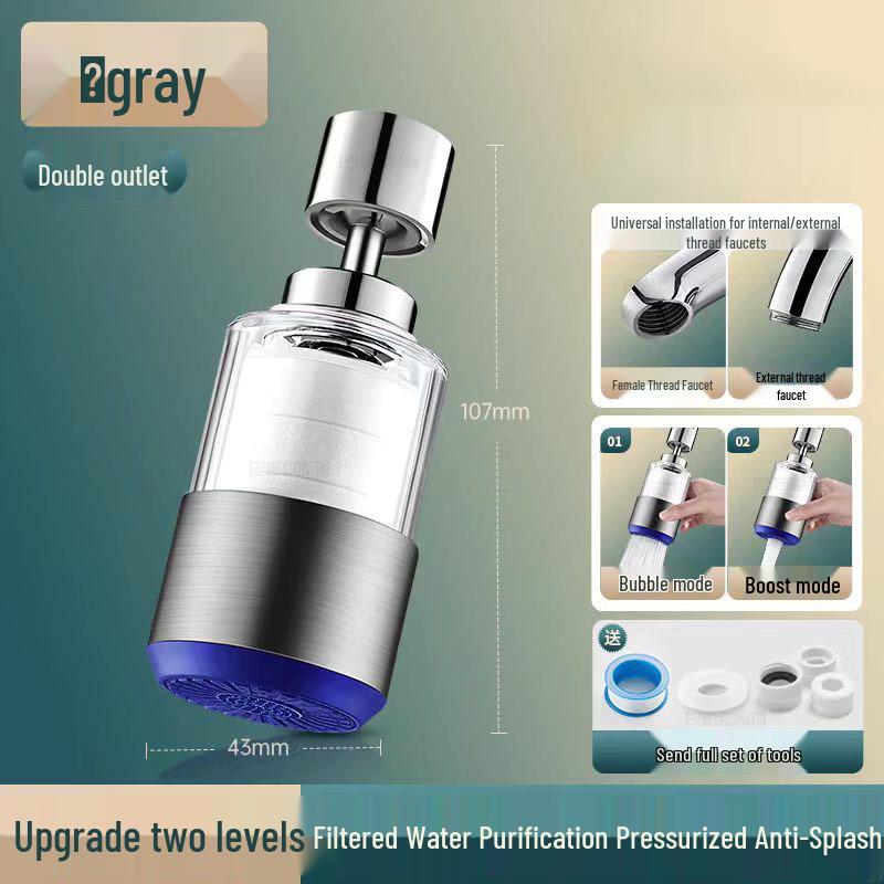 

Universal Two-Speed Kitchen Faucet Filter and Anti-Splash Extension Purifier
