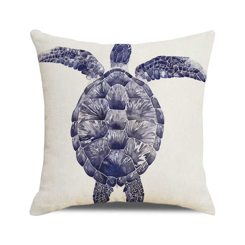 Home Decor Colorful Sea Turtle Watercolor Pillow Covers Pattern Cushion Cover Suitable for Sofa Bedroom Car Pillow Cover