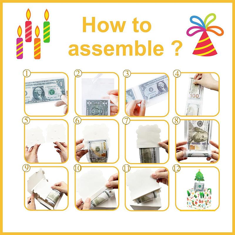 1PC Festive Layered Candy Box with Wrapping Paper Paper  Box 13.5x13x11cm