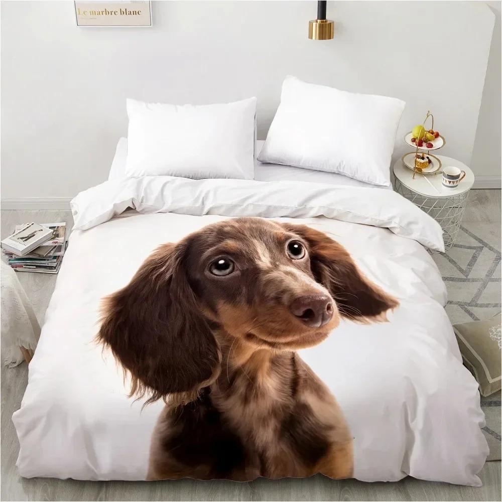 Animal Lie Down Dog Pet Bedding Set Boys Girls Twin Queen Size Duvet Cover Pillowcase Bed Adult Fashion Home Textileextile