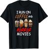 I Run On Coffee And Horror Movies Scary Blood Halloween T-Shirt