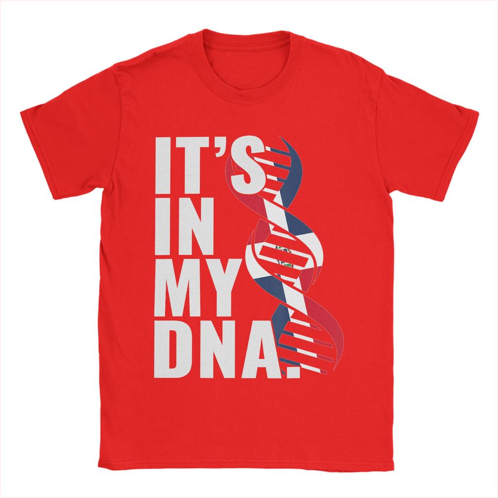 Dominican Republic Roots Flag Fingerprint Graphic TShirts for Unisex Cotton Tees Round Collar Short Sleeve T Shirts Gift Idea Tops