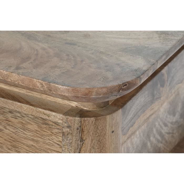 Console - Naturel - Noir - Métal - Bois de manguier