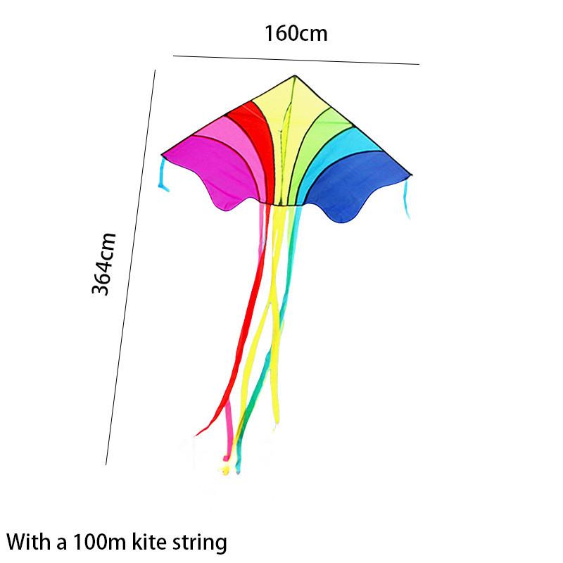 Kolorowy Tęczowy Trójkątny Kreskówkowy Dziecięcy Latawiec Z Długim Ogonem Dobry Do Latania Łatwy