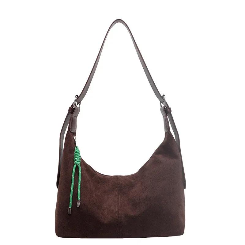 

Однотонная сумка через плечо большой вместимости на молнии, простая сумка из замшевой кожи, мягкая, популярная, кроссбоди, высокое качество, модная