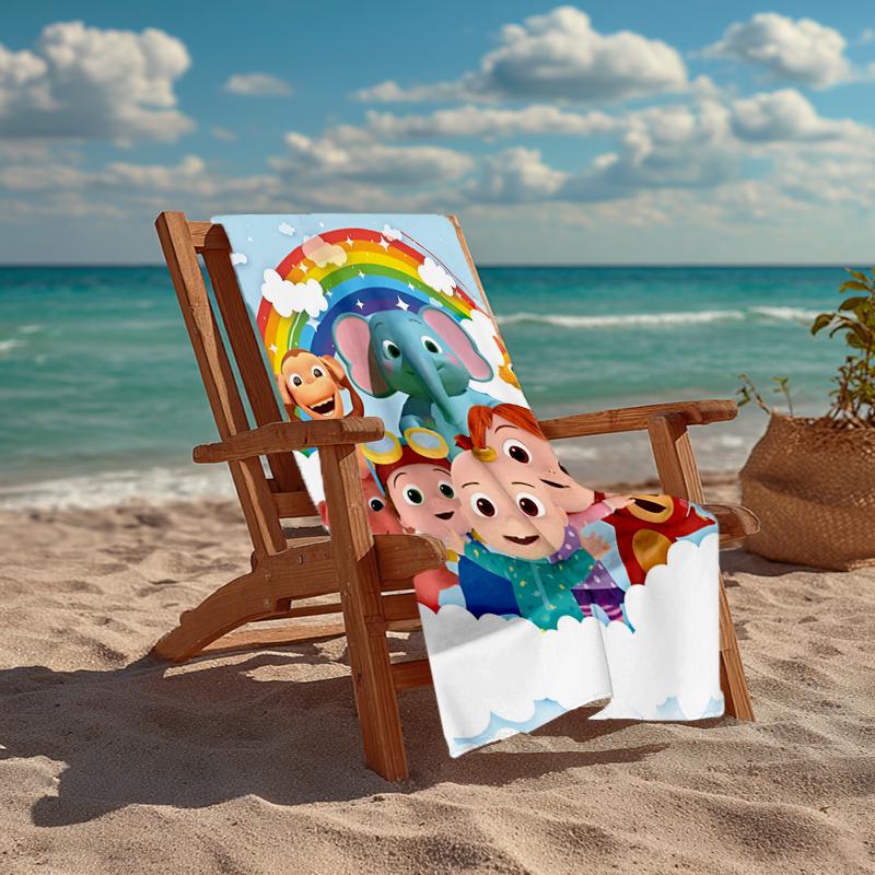 Ultra-Soft Beach Towel with Cocomelon Theme,Ideal for Pool - Camping, Diving - Perfect Travel Essential, Vibrant Beach Towel.