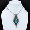Turquoise Gemstone Pure Copper Wire Wrapped Handmade Pendant Jewelry For Her