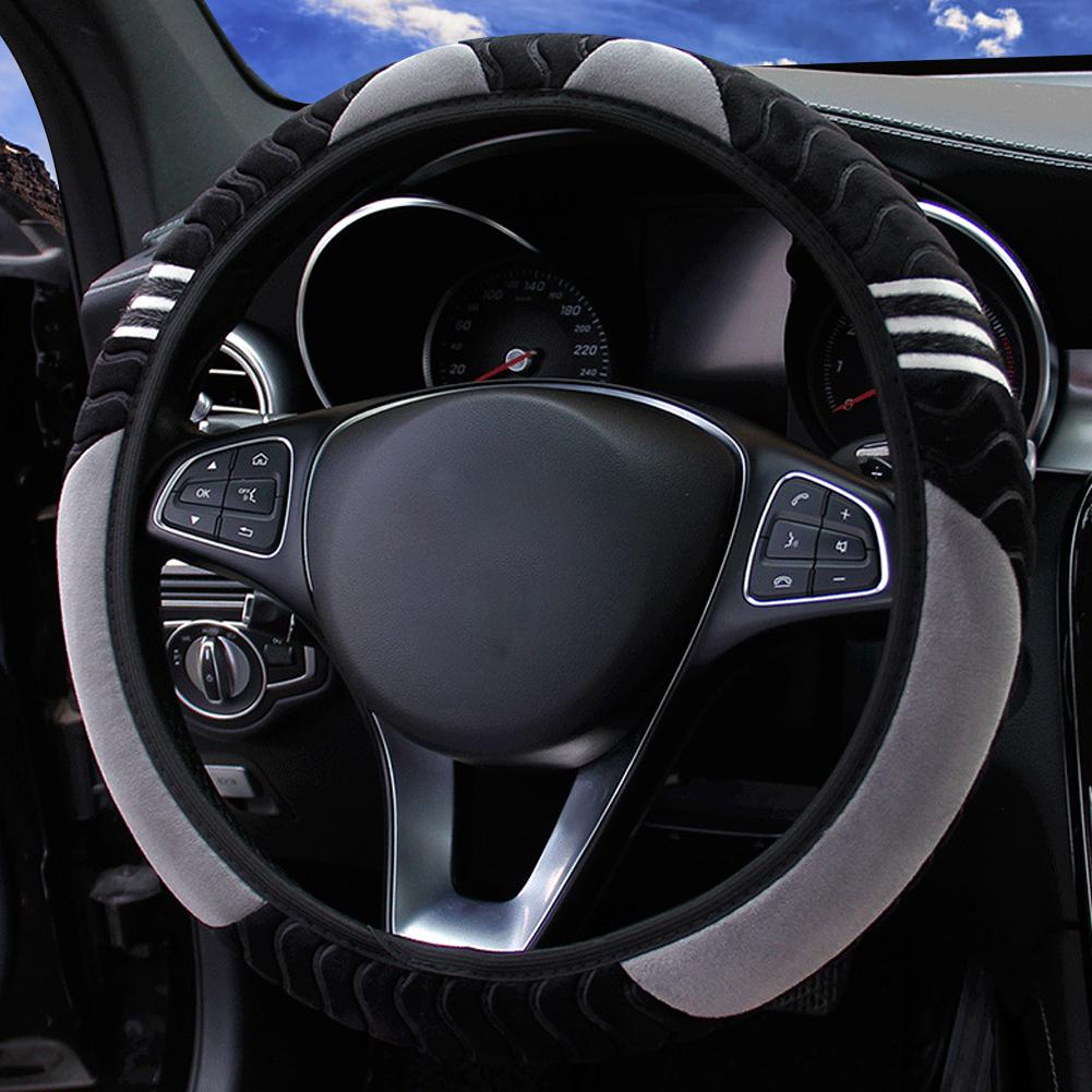 Plush Car Steering Wheel Cover Little 38cm Elastic Warm Anti-slip Wheel Cover Car Styling Car Accessories for Women B9T0