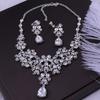 Crystal Earrings Necklace Set Exaggerate Women's Jewelry Fashion Rhinestone Jewelry Set  Party