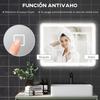 Bathroom Mirror with LED, 70 x 90 cm, 3 Light Colors, Anti-Fog, IP44