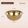 Gold 304 Stainless Steel Food Grade Bowl - Multipurpose Kitchen Basin for Salad, Soup, Vegetable Washing, Egg Beating, and Flour Mixing.