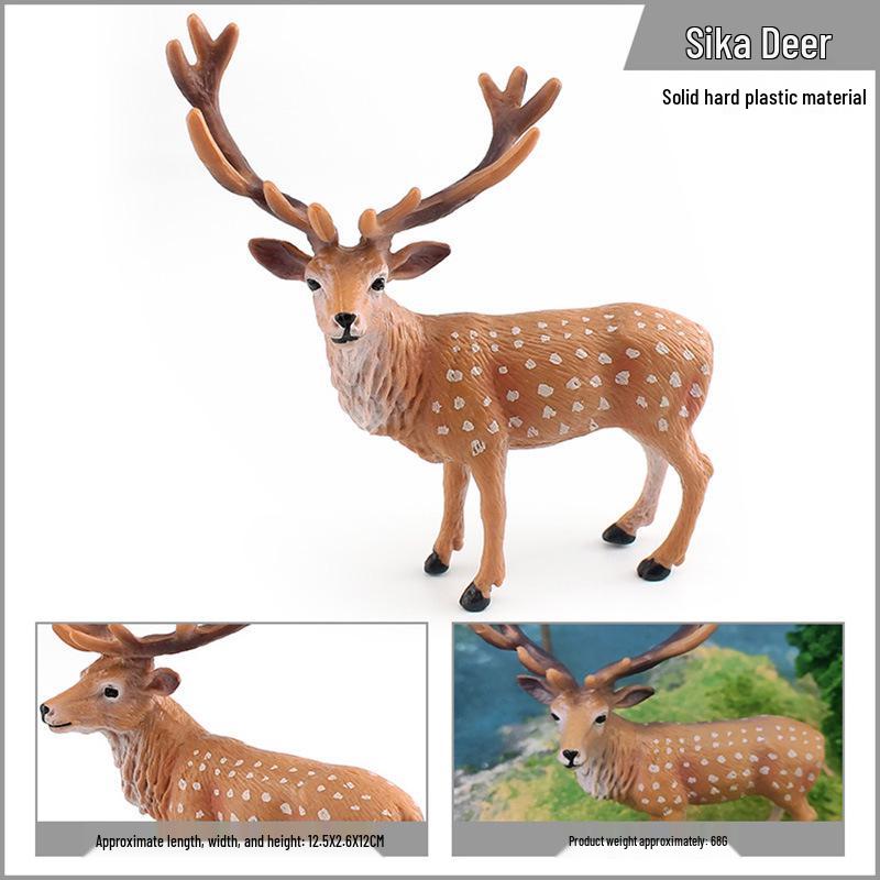 Wild Forest Animal Model Educational Toy: Tibetan Antelope & Sika Deer
