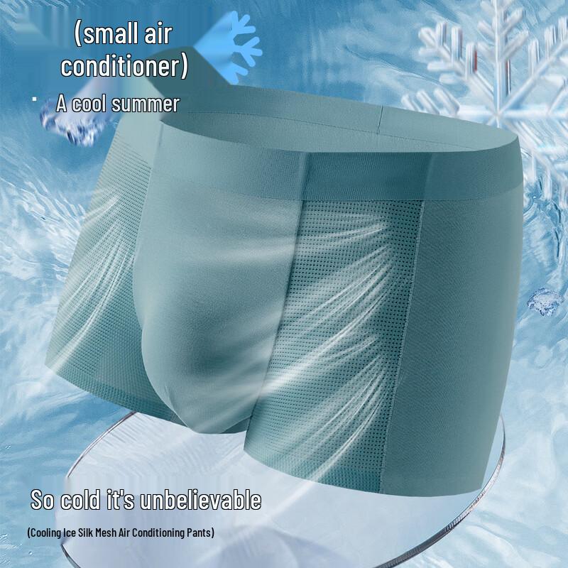 FENTENGCARE Men's Modal Ice Silk Antibacterial Seamless Boxer Briefs
