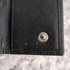 Used PRADA Key Case Black Saffiano Leather Damaged