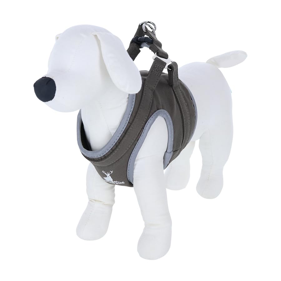 CAPTAIN STAG Deer Logo Harness | Small Dog Harness, Deer Banchou Design, Perfect for Camping, Outdoors, and Glamping (Khaki, Medium)