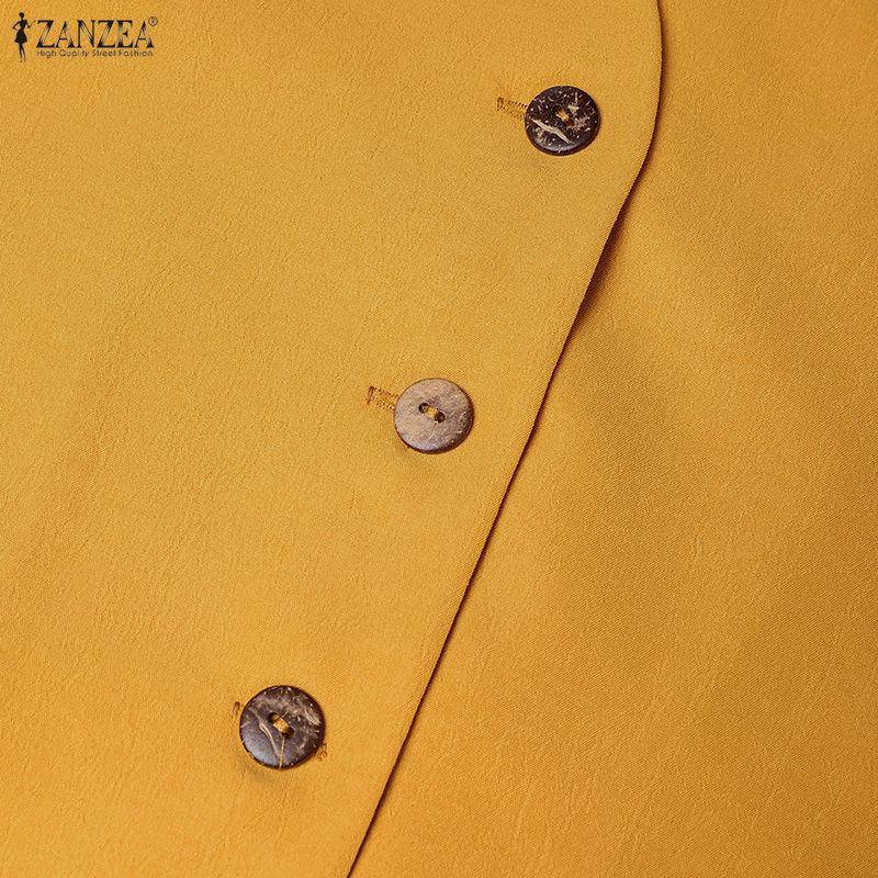 ZANZEA Blusa a Maniche Corte da Donna e Gonne Lunghe Estive Set Completi Due Pezzi