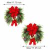 Bowknot Christmas Wreath Bell Hanging Wreath Decoration Artificial Berry Wreath  Mantelpiece Decor