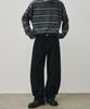 ALYSS Corduroy Curved Half Banding Easy Pants [Black]