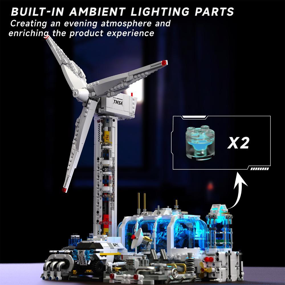 Technisches Windkraftwerk Bausteine Set Mit Leuchtendem Modell Bausatz Für Kindergeburtstag Halloween Weihnachtsgeschenke