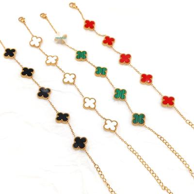 Korean-Style Stainless Steel Clover Bracelet: Fashionable, Versatile, Non-Fading Titanium Steel for Women