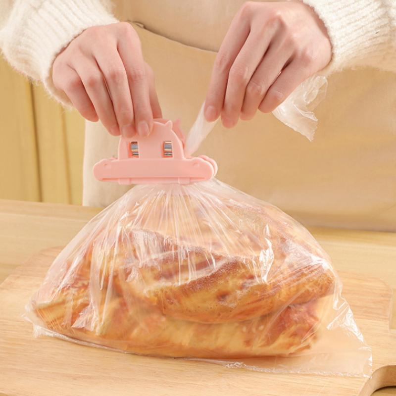 3 Pcs Portable Plastic Food Seal Clip Kitchen Snack Bag Milk Powder Moisture Proof Fresh Keeping Bag Clip For Home And Travel Use