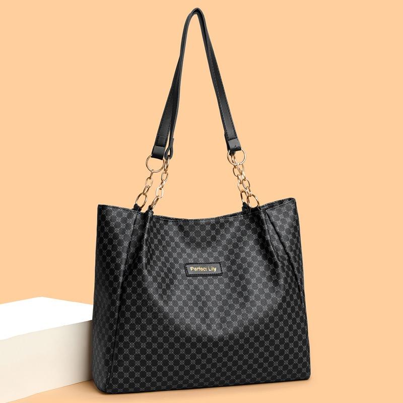 Spring and Summer New Printed Retro Casual Large-capacity Tote Bag Daily Shoulder Bag Underarm Bag Women's Bag