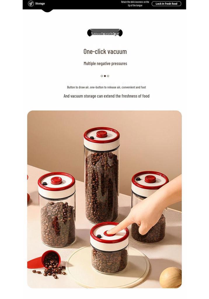 Sealed Vacuum Glass Jar for Coffee and Tea Storage