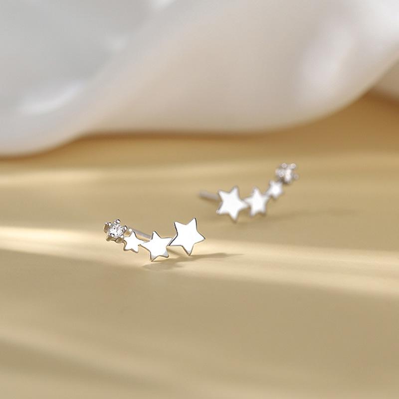 

Летние серьги-пусеты: Минималистичные медные украшения с цирконами для женщин