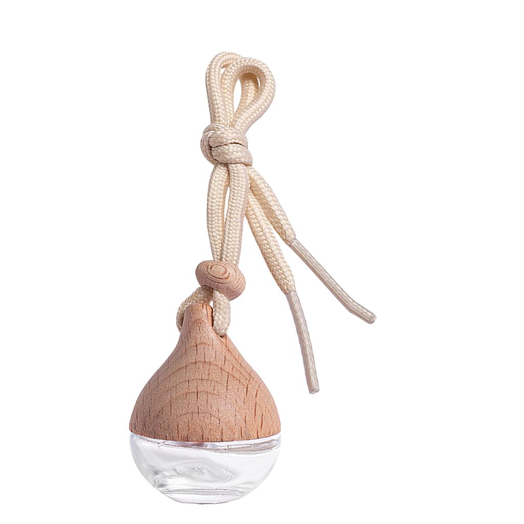 Car Hangings Air Freshener Bottle Diffuser Wooden Glass Hanging Transparent Perfume Bottle Purifying Car Interior Accessories