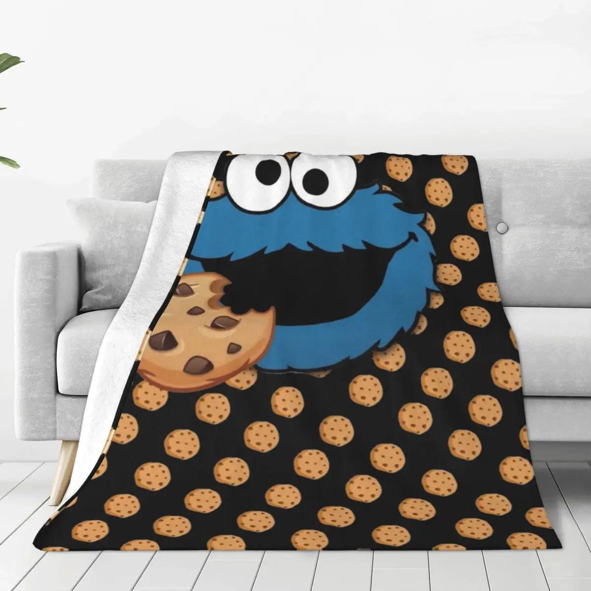 

Custom Cookie Monster TV Theme Fleece Throw Fashion Blanket for Bed Couch or Outdoor Use Soft and Warm Flannel 100x150cm