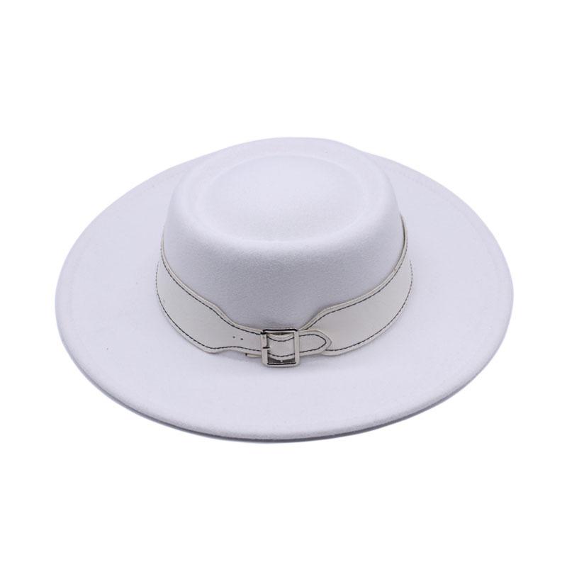 European and American fashion autumn and winter woolen top hat women, British retro temperament big-brimmed jazz hat women's concave felt hat