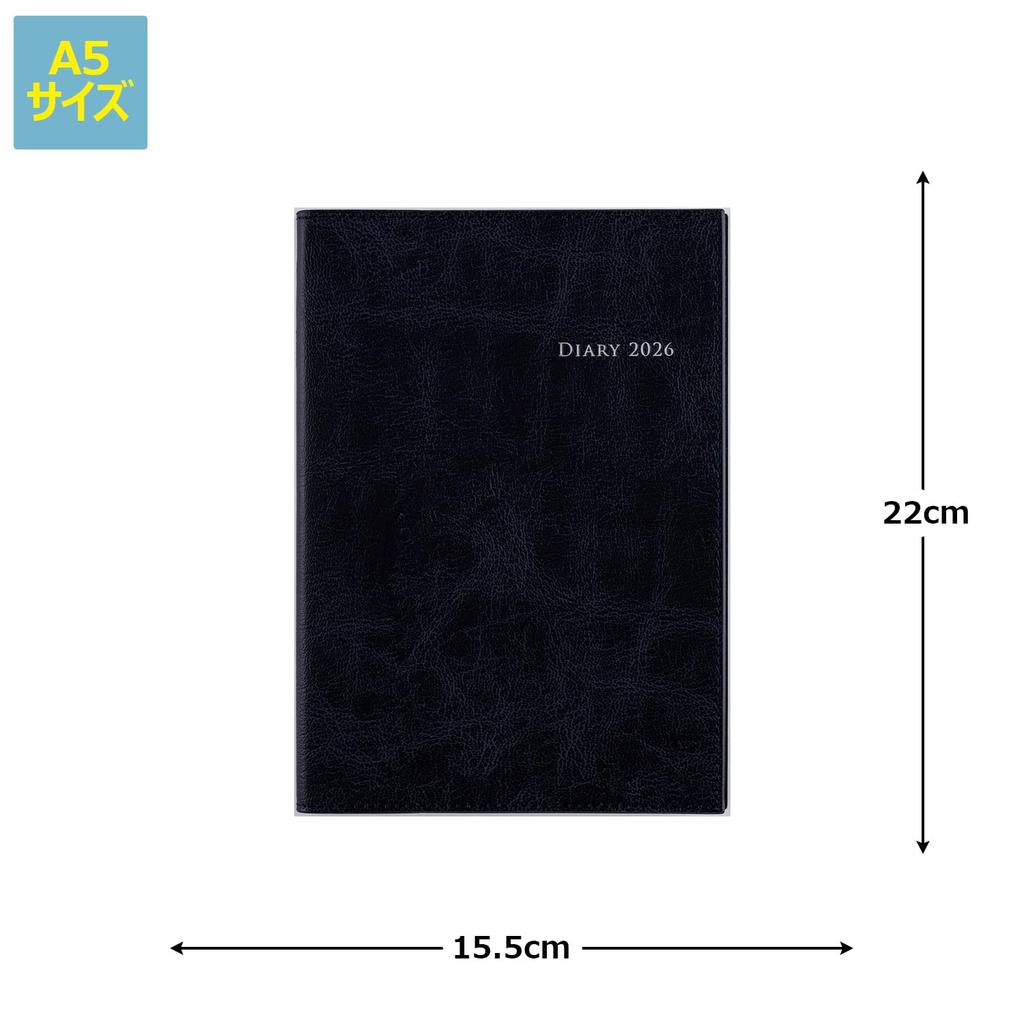 Takahashi 2026 A5 Weekly Desk Casual Size Dark 435 December Diary, 5, Navy, No. (Starts 2025)
