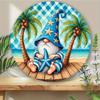 Tin Art Painting Metal Wall Decor 20x20cm Handmade Craft Home Decorative Plate