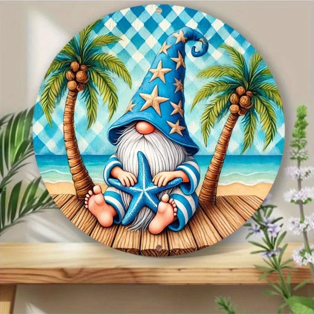 Tin Art Painting Metal Wall Decor 20x20cm Handmade Craft Home Decorative Plate