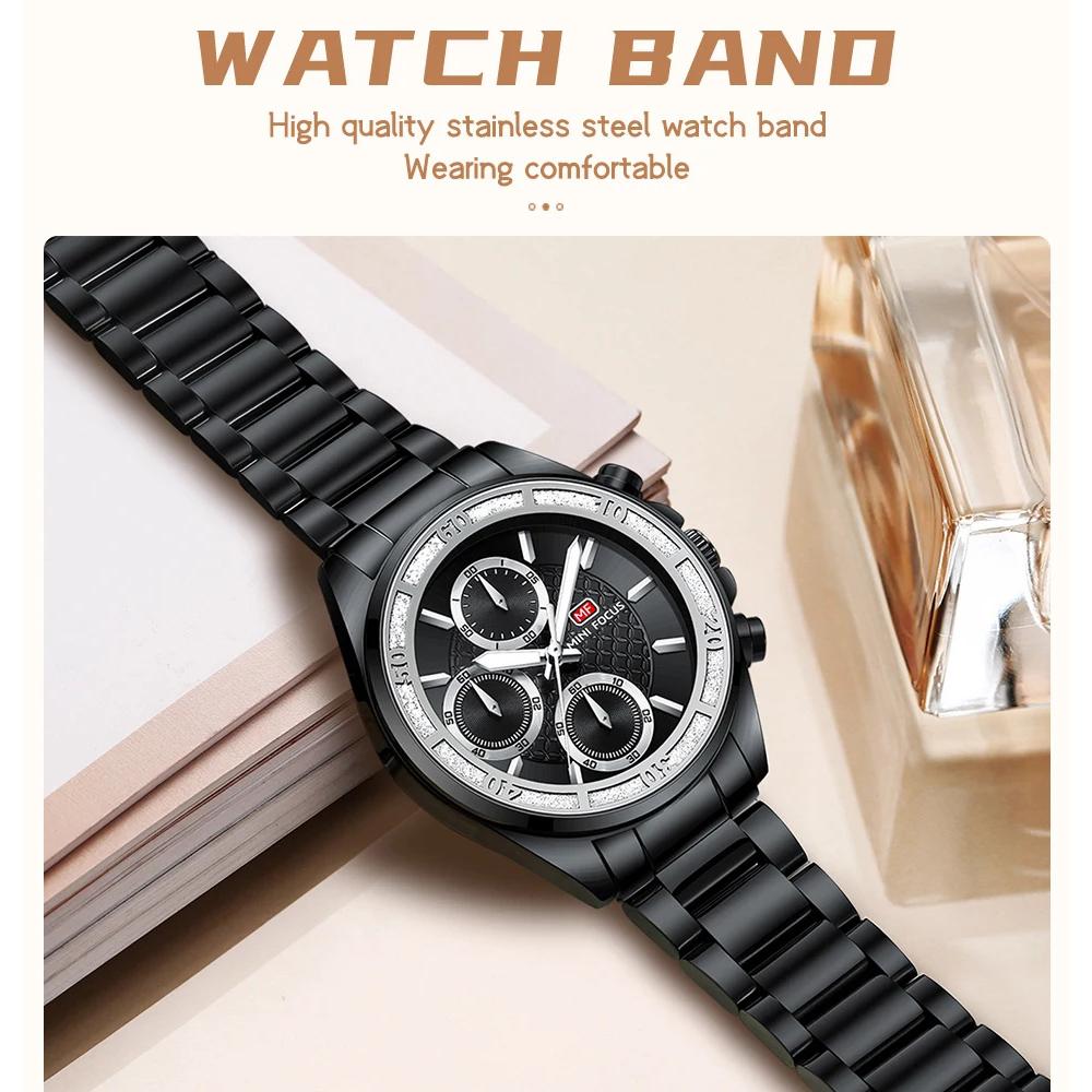 Elegant Ladies Watches Chronograph Dials Fashion Business Quartz Watch for Women Stainless Steel Band