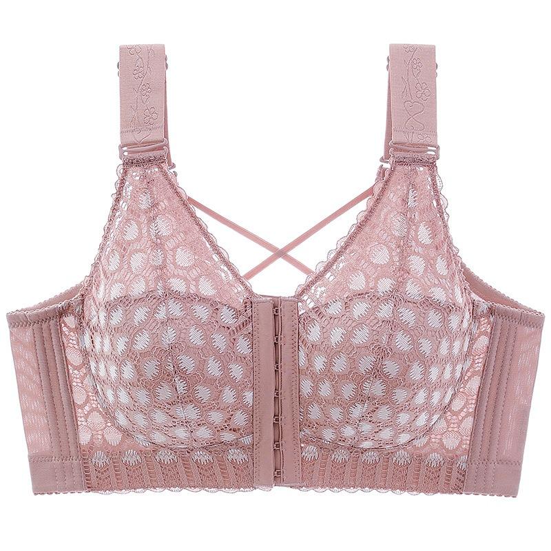 Women Front Closure Thin Cup Bra For Wedding Bride Plus Size Support Large Bust