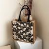 New Fashion Large Capacity Embroidery Flower Tote Bag Top-handle Lightweight Women Handbag Portable Shoulder Bag Daily Office