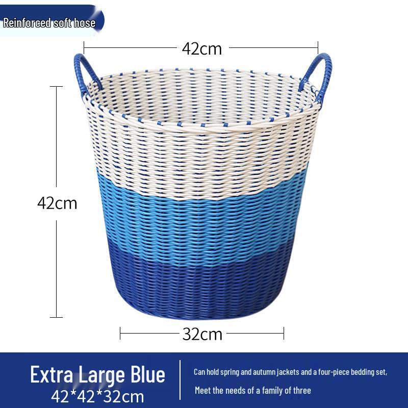 Lux Woven Rattan Laundry Basket - Elegant Clothes Storage Solution