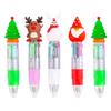 Christmas Ballpoint Pen Snowman Reindeer Topper Designs Multi-Color Writing Pen Fun Holiday Gift for Students Friends