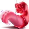 Vibrator Adult Sex Toys for Women - 4 In 1 Tongue Thrusting Vibrators Dildo Rose Sex Toys with 10 Licking Clitoral & 10 Vibration Mode