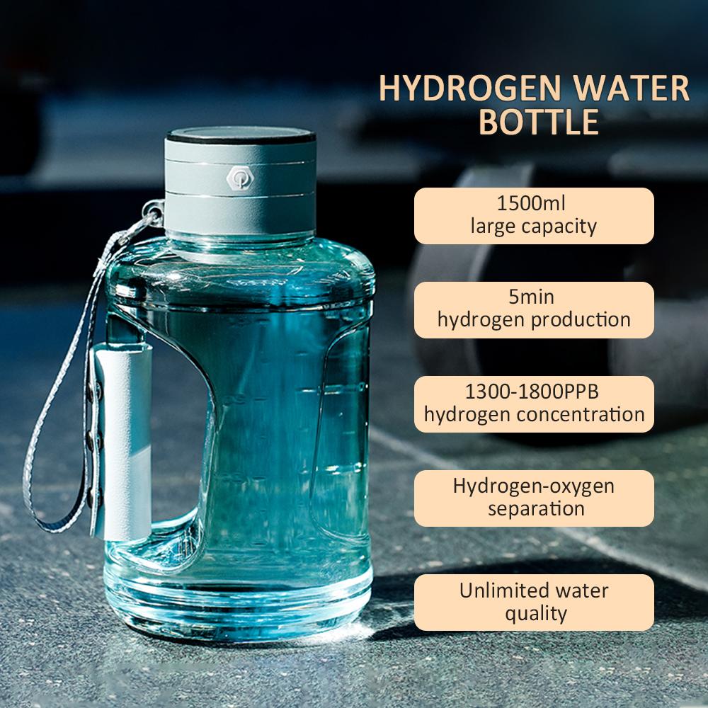 Hydrogen Water Bottle 1.5L Hydrogen Rich Portable Sports Water Bottle Rich Molecular Hydrogen Water Generator Water Filter