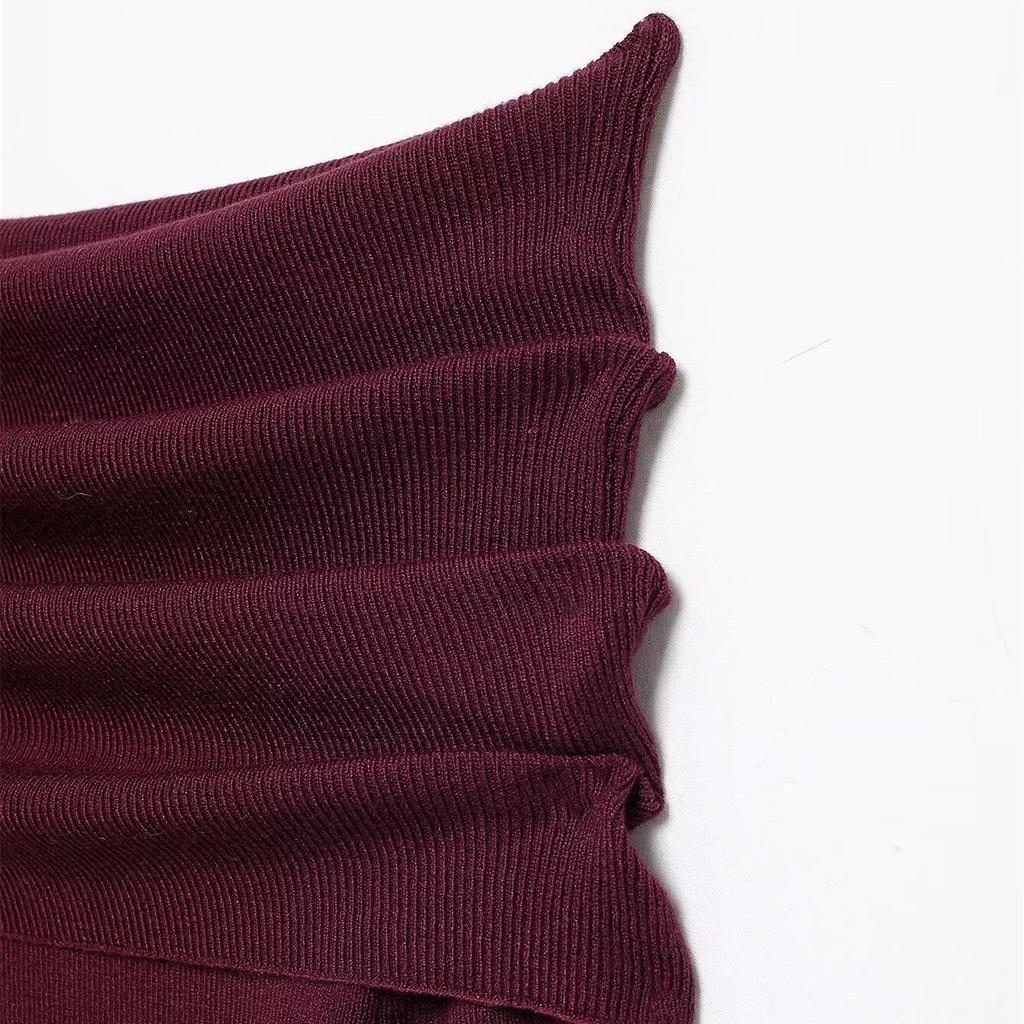 2025 Spring Off-Shoulder Knit Pullover: Women's Slim, Versatile, Long-Sleeved Fashion Top